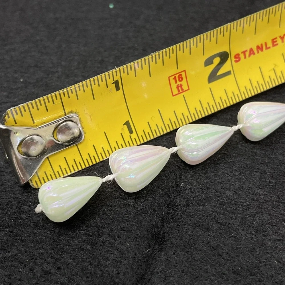 Vintage Teardrop Shape Plastic Iridescent Bead‎ Garland Christmas Decor 728 inch